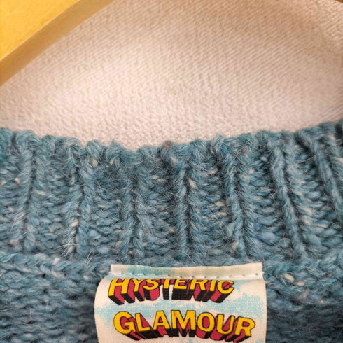ヒステリックグラマー HYSTERIC GLAMOUR 90S 初期 ウール混 ナイロン ヒスベアー クルーネック ニット Y2K レディース FREE